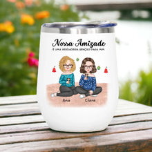 Carregar imagem no visualizador da galeria, (Especial de Natal) Copo Inox Térmico 350ml - Nossa Amizade é uma verdadeira benção para mim