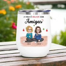 Carregar imagem no visualizador da galeria, (Especial de Natal) Copo Inox Térmico 350ml - A Vida é Melhor com Amigas