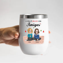 Carregar imagem no visualizador da galeria, (Especial de Natal) Copo Inox Térmico 350ml - A Vida é Melhor com Amigas