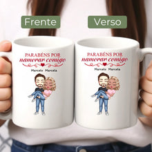 Carregar imagem no visualizador da galeria, Caneca Parabéns Por Namorar Comigo - Coleção Dia dos Namorados 2025