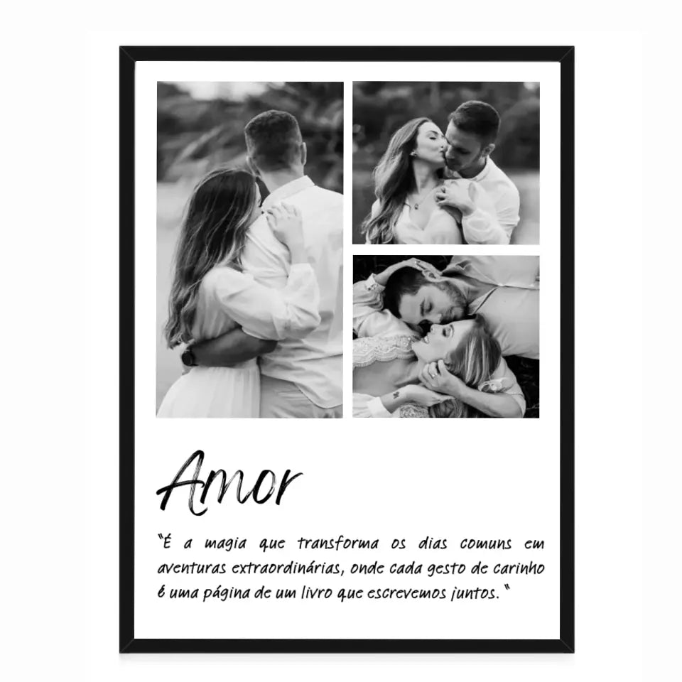 Quadro 30x42 - Amor Preto e Branco