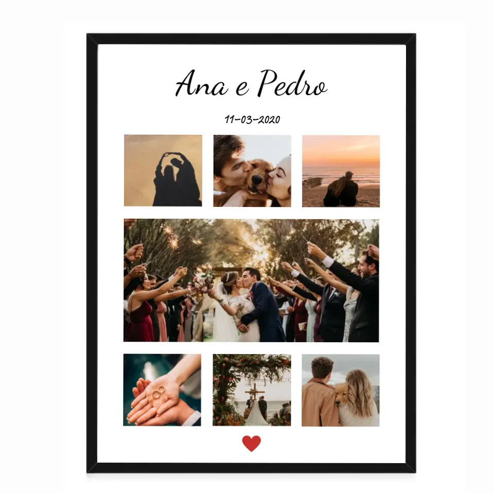 Quadro Casal 30x42 - Nome e Data