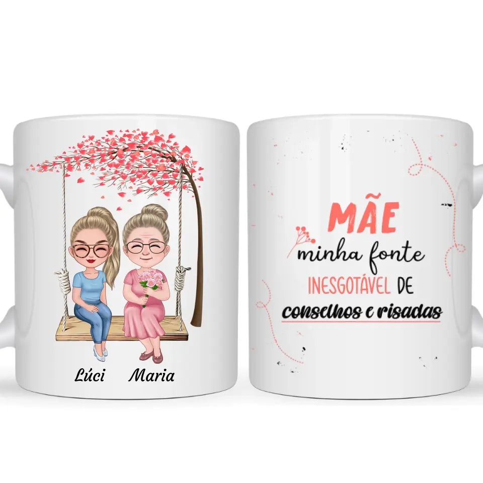 Caneca Família - Mãe, Minha Fonte de Conselhos e Risadas