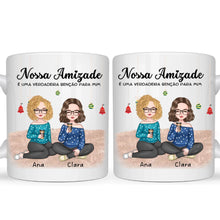 Carregar imagem no visualizador da galeria, (Especial de Natal) Caneca Amigas - Nossa Amizade é uma verdadeira benção para mim
