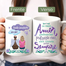 Carregar imagem no visualizador da galeria, Caneca Família - Memorial, Se meu amor pudesse ter protegido você, Jardim de saudades
