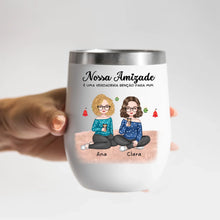 Carregar imagem no visualizador da galeria, (Especial de Natal) Copo Inox Térmico 350ml - Nossa Amizade é uma verdadeira benção para mim
