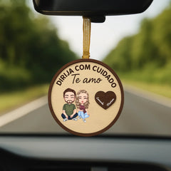 Ornamento de Acrílico Para Retrovisor de Carro - Coleção Dia Dos Namorados 2025