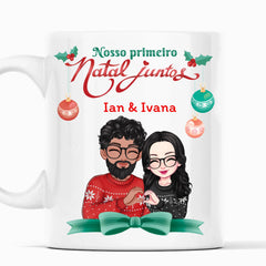 (Especial de Natal) Caneca Casal - Nosso Primeiro Natal Juntos