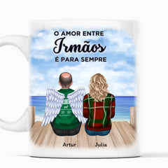 Caneca Familia - Amor Entre Irmãos é para sempre, paisagem